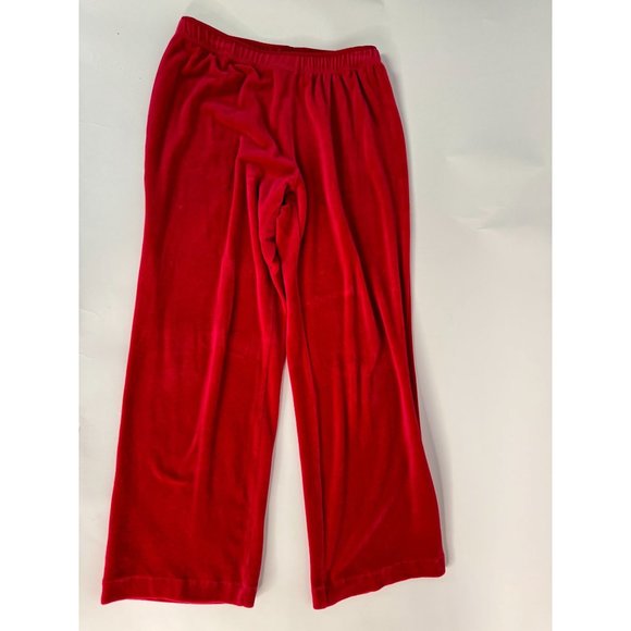 Marisa Christina Elastic Waist Pant Size Medium Red Cotton Blend Velour - Picture 6 of 16